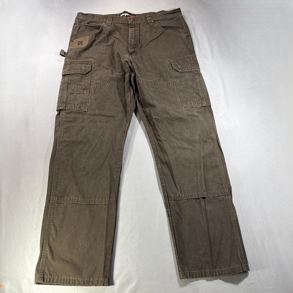 Wrangler RIGGS Workwear Ranger Cargo Pants Brown Ripstop Mens 38x32 3W060DB